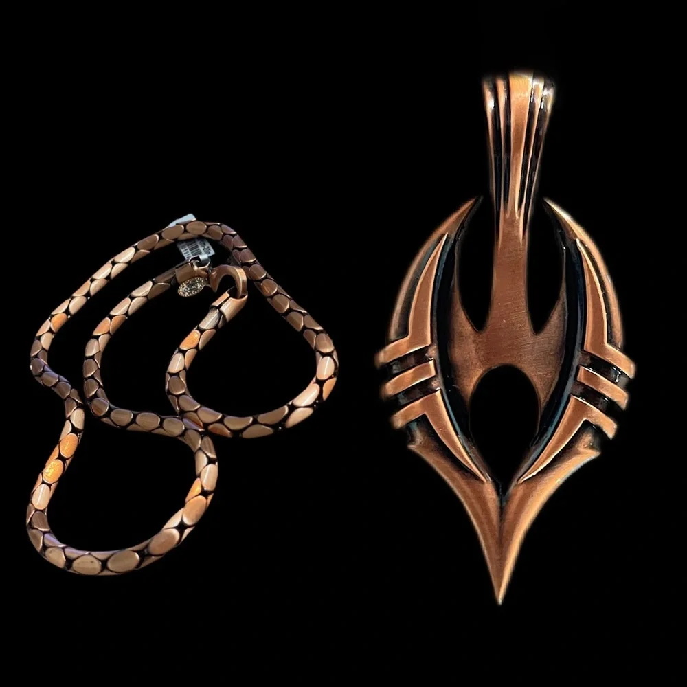 Bico Australia Basco Men’s Tribal Pendant Necklace 20” Plated NWT Rare